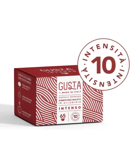 65 capsule "Gusta" INTENSO Compatibili Bialetti in Alluminio