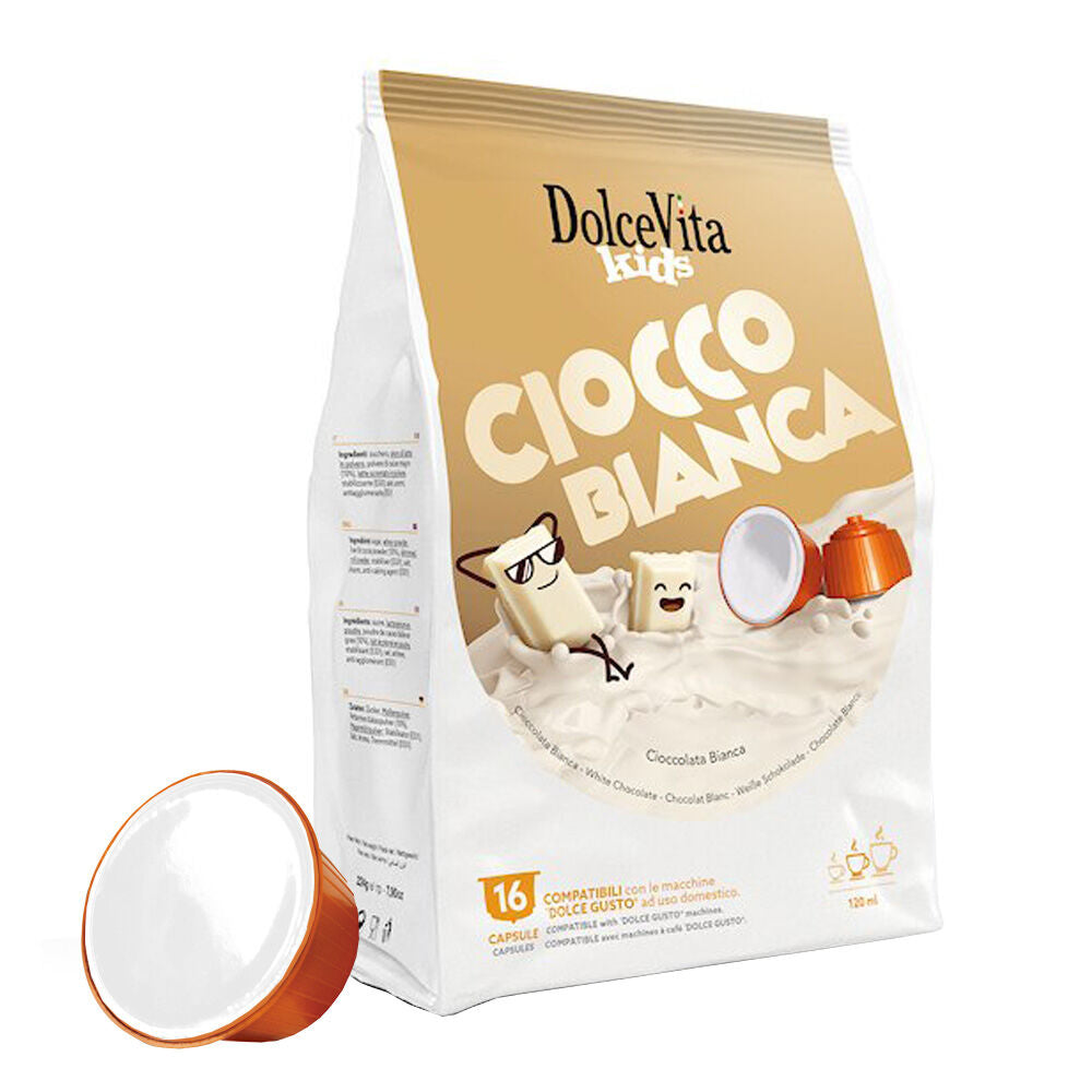 16 capsule Dolce Vita Cioccobianca compatibili A Modo Mio