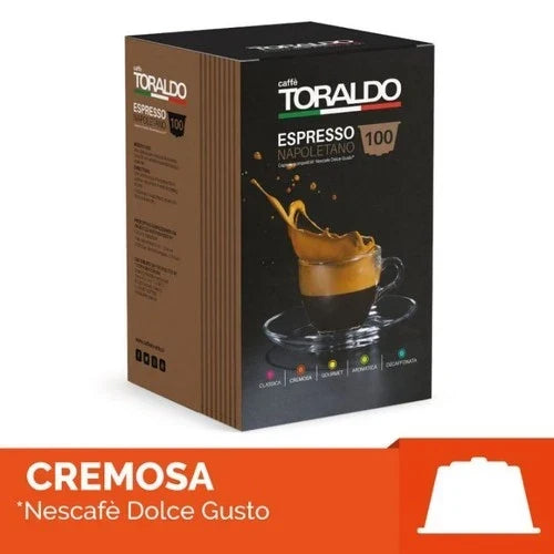 100 capsule caffè Toraldo CREMOSA compatibili Dolce gusto