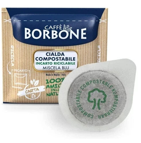 150 Cialde Ese 44 mm blu Borbone filtro carta