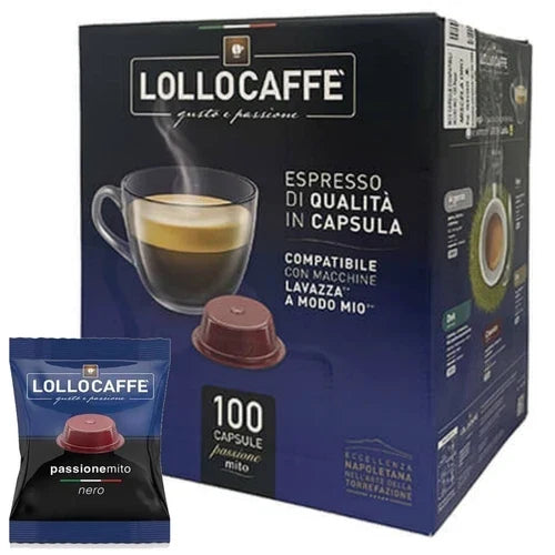 100 capsule Lollo Miscela Nera compatibili A Modo Mio